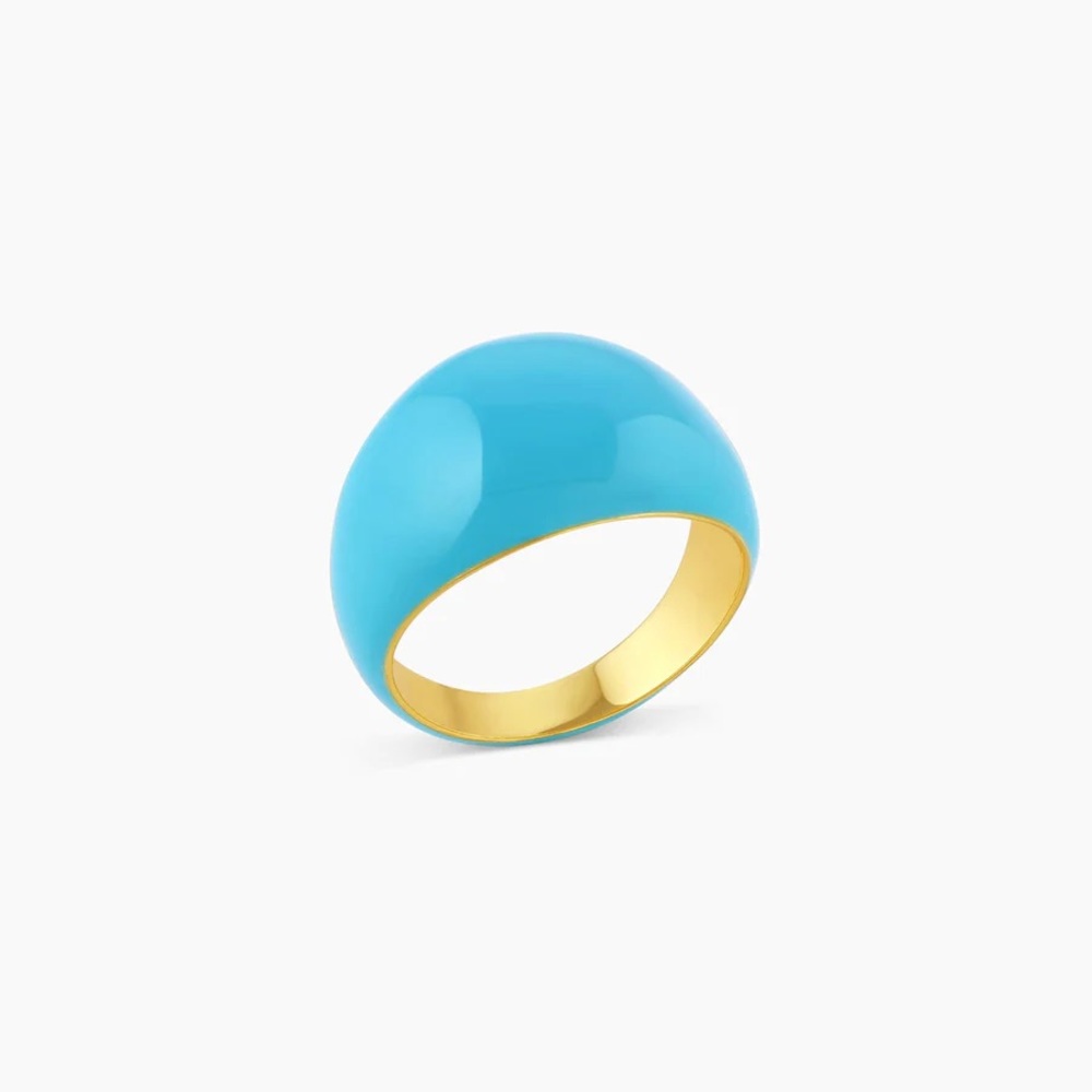Gorjana Turquoise Dome Ring with Gold Interior